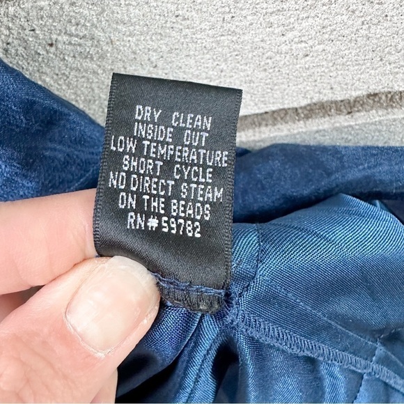 ADRIANNA PAPELL Occasions Blue Embroidered Tiered Dress Cocktail - Picture 10 of 10